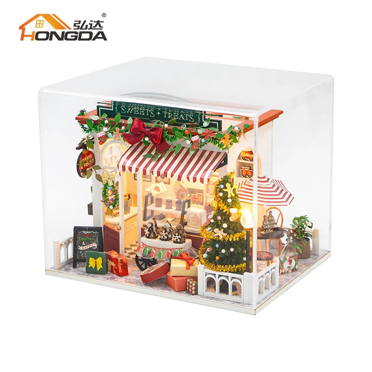 Christmas Dollhouse With Dust Cover